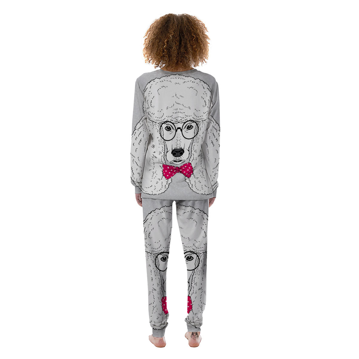 Glasses Poodle Print Women's Pajamas-grizzshop