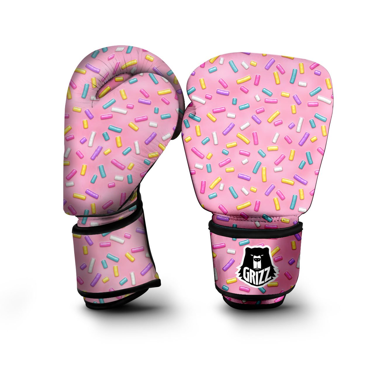 Glazed Donut Pink Print Pattern Boxing Gloves-grizzshop