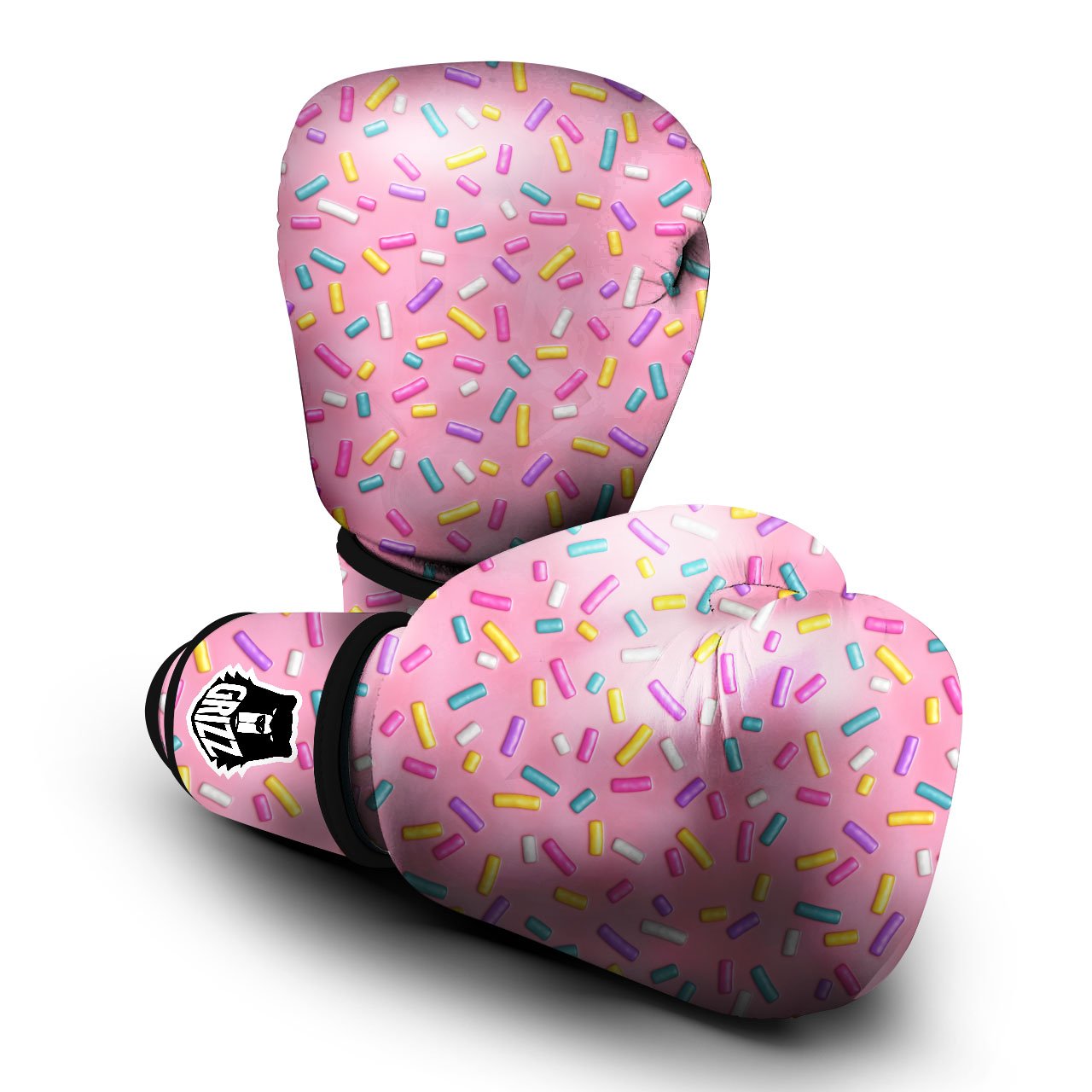 Glazed Donut Pink Print Pattern Boxing Gloves-grizzshop
