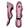 Glazed Donut Pink Print Pattern Muay Thai Shin Guards-grizzshop