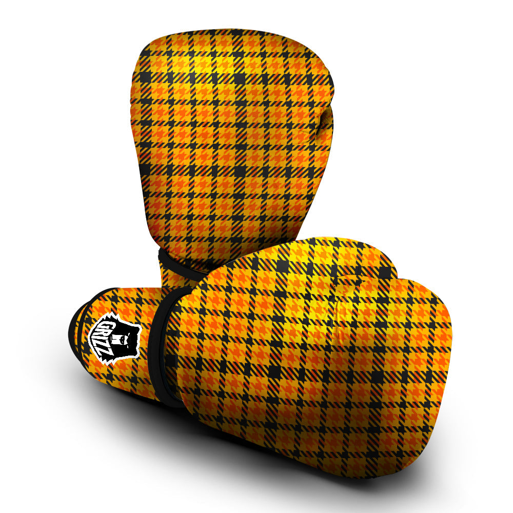 Glen Plaid Houndstooth Halloween Print Pattern Boxing Gloves-grizzshop