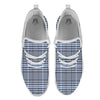 Glen Plaid White And Navy Print White Athletic Shoes-grizzshop