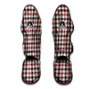 Glen Plaid White And Red Print Muay Thai Shin Guards-grizzshop