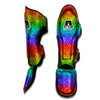 Glitter Rainbow Print Pattern Muay Thai Shin Guards-grizzshop