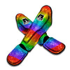 Glitter Rainbow Print Pattern Muay Thai Shin Guards-grizzshop