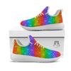 Glitter Rainbow Print Pattern White Athletic Shoes-grizzshop