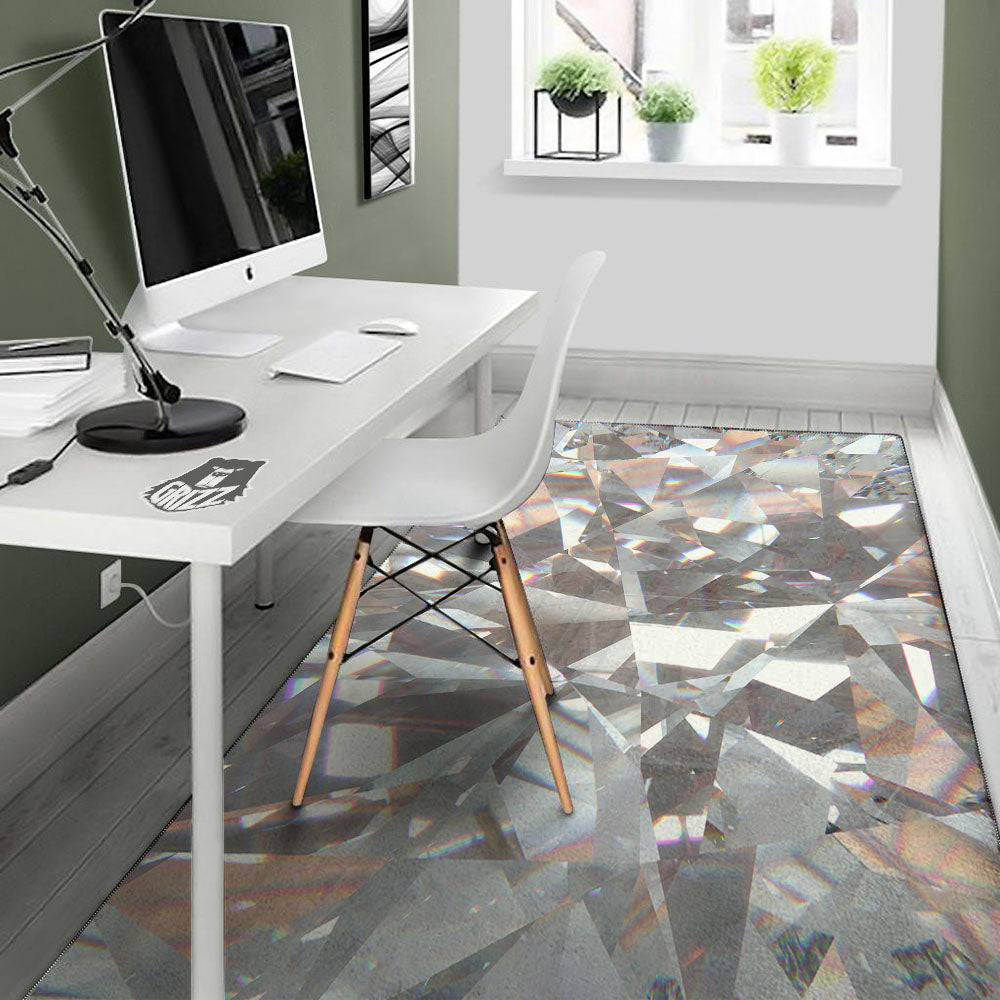 Glitter Texture Diamond Print Floor Mat-grizzshop