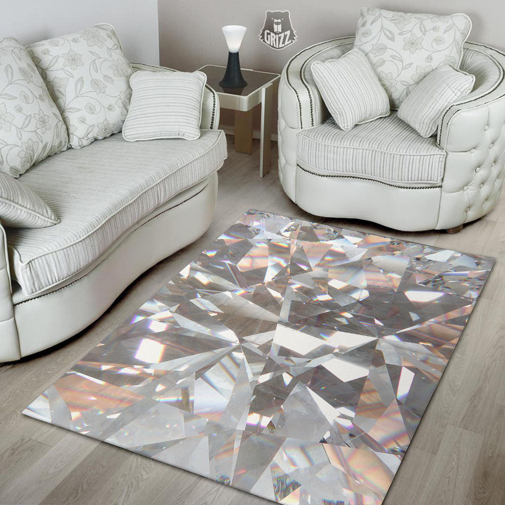 Glitter Texture Diamond Print Floor Mat-grizzshop