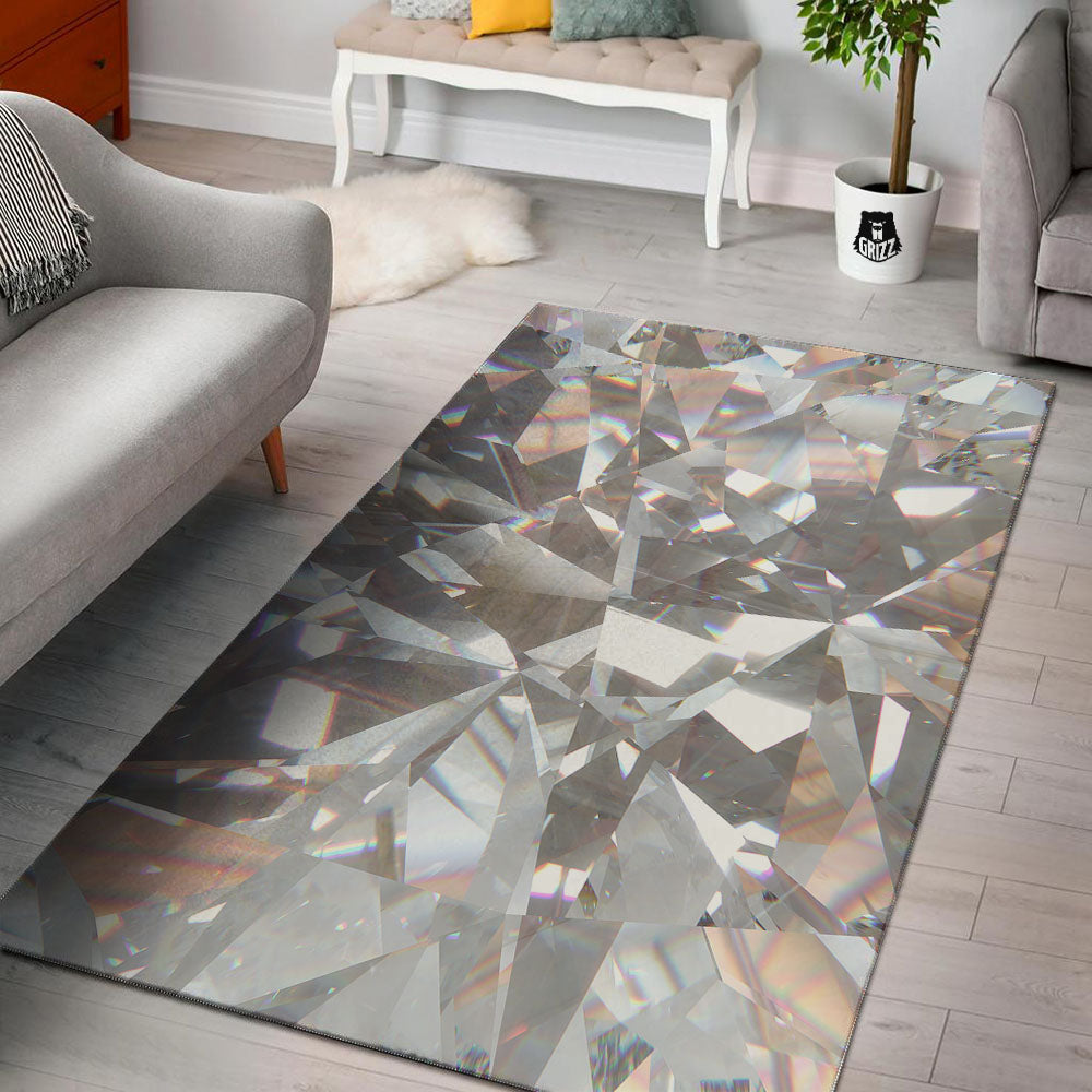 Glitter Texture Diamond Print Floor Mat-grizzshop