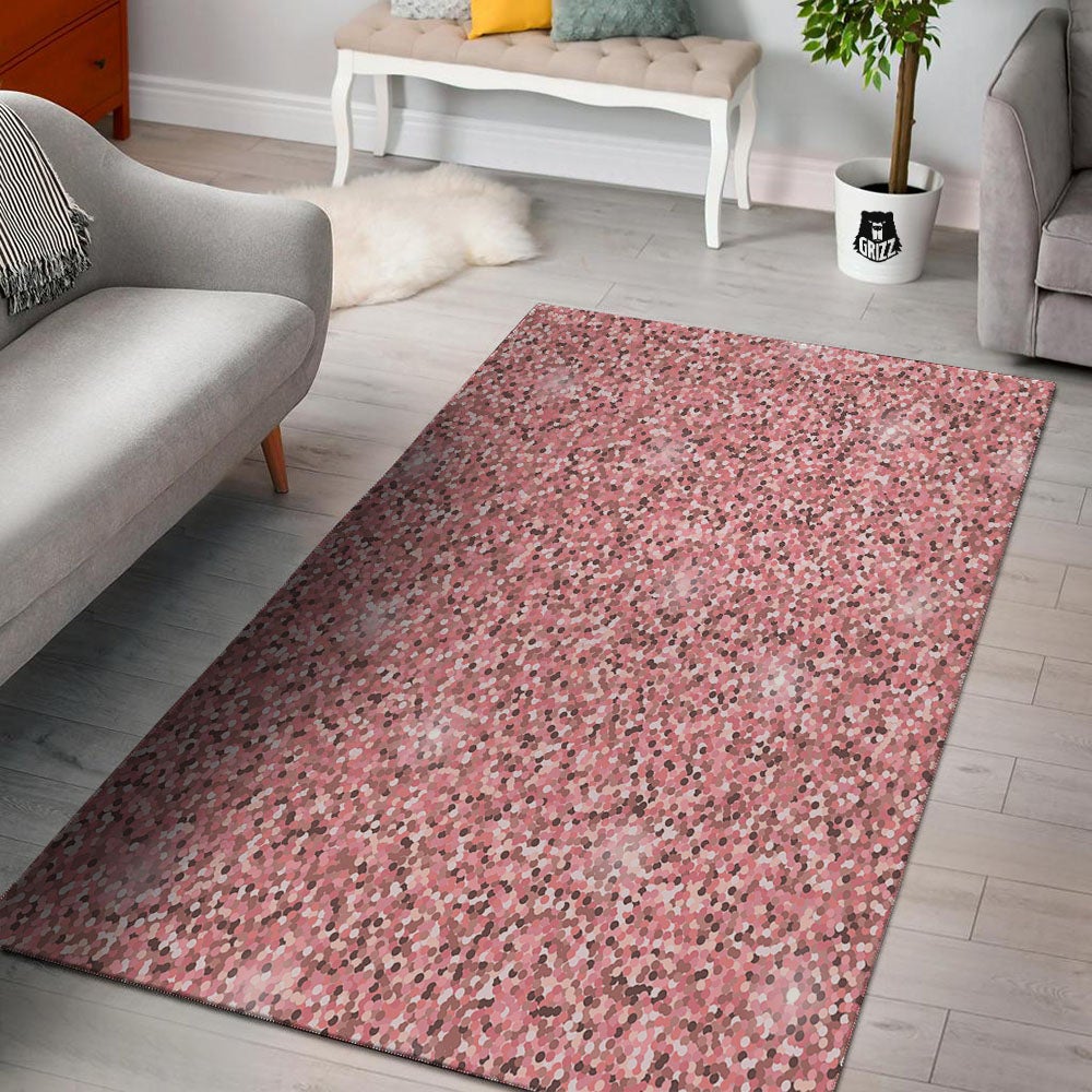 Glitter Texture Pink Print Floor Mat-grizzshop