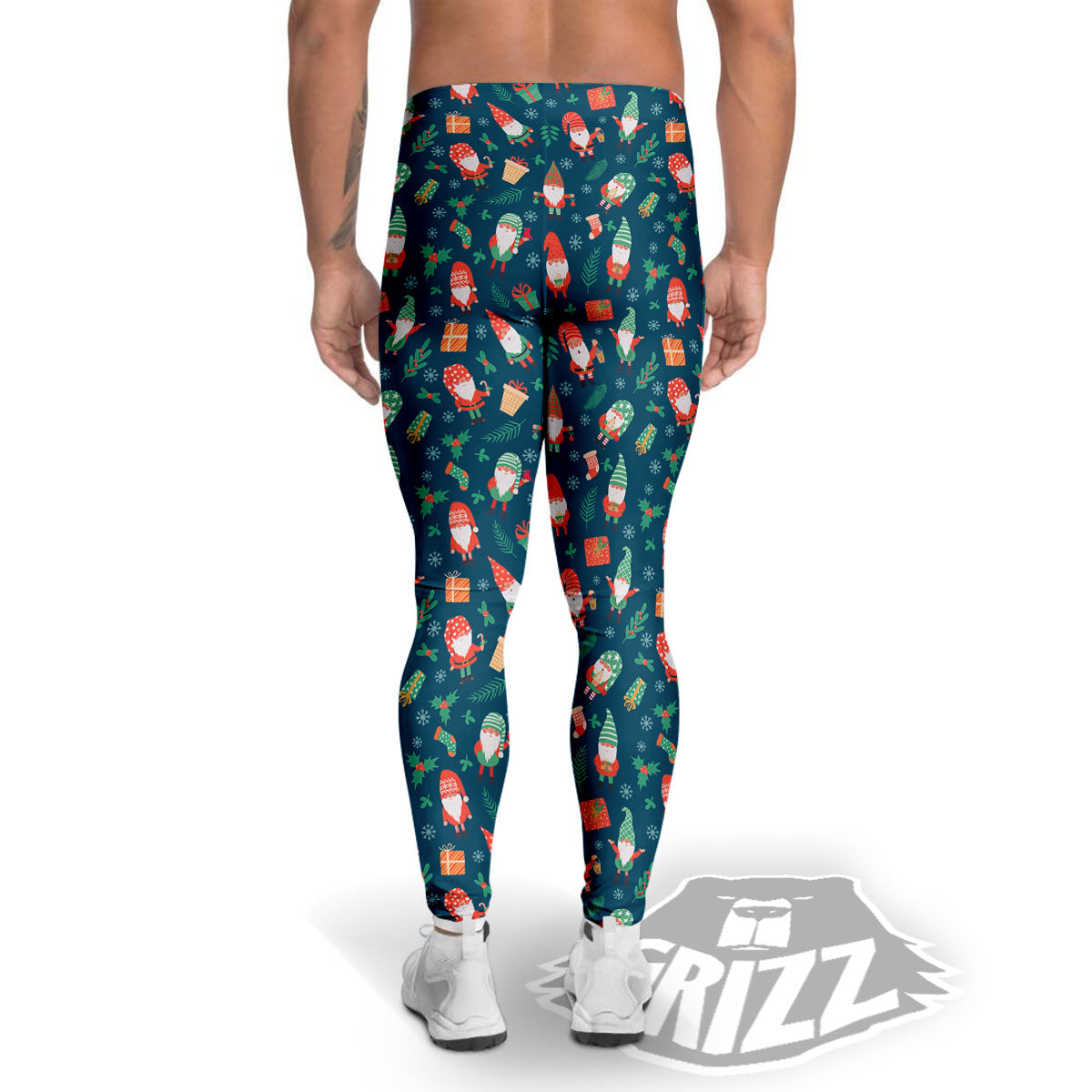 Gnomes Christmas Print Pattern Men's Leggings-grizzshop