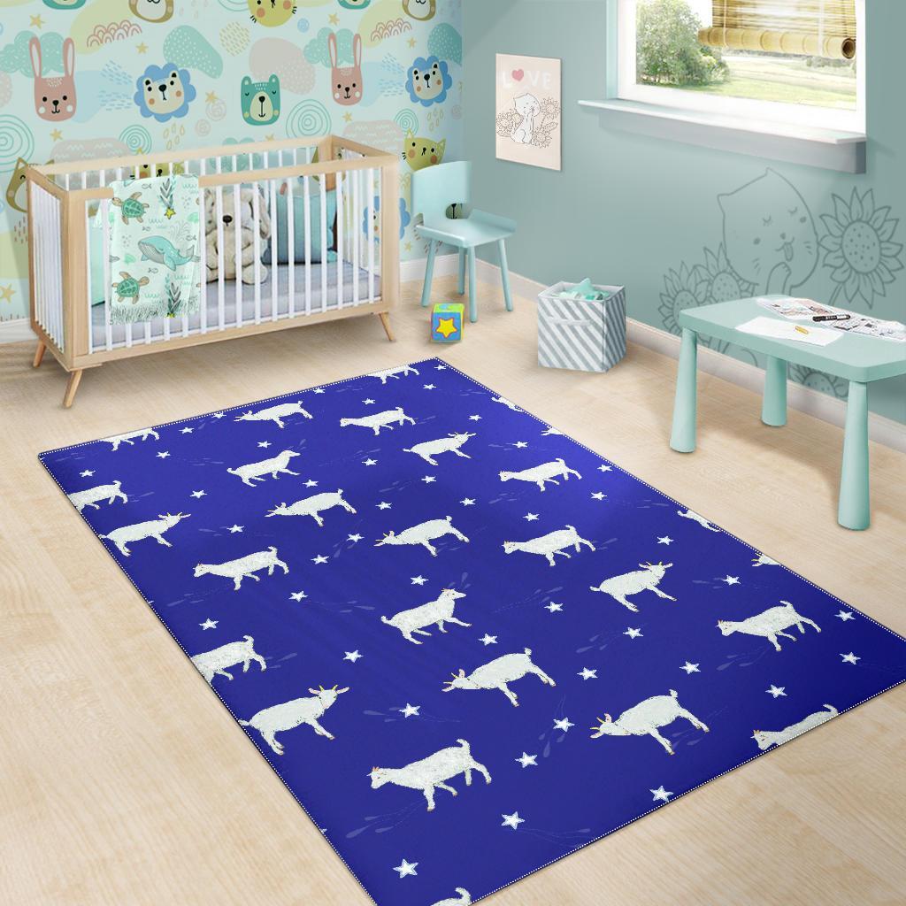 Goat Sheep Pattern Print Floor Mat-grizzshop