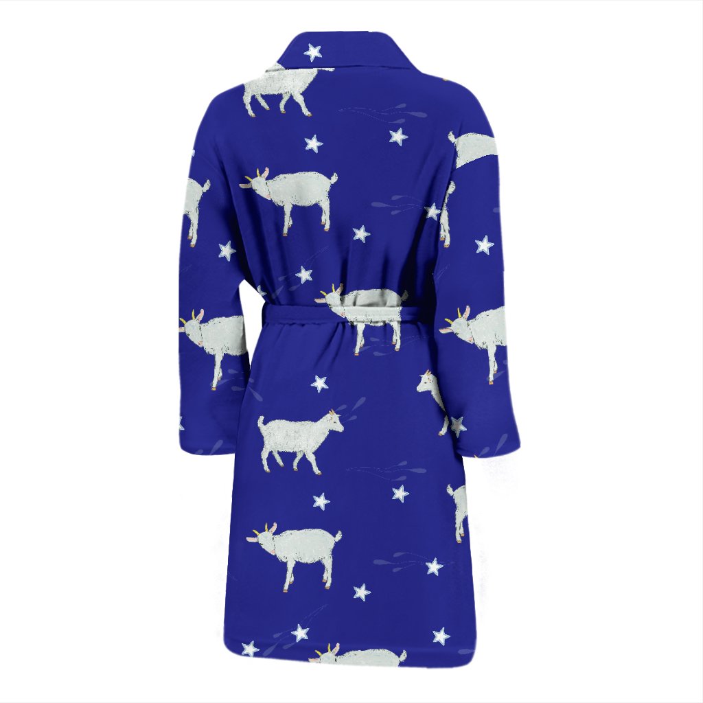 Goat Sheep Pattern Print Men Long Robe-grizzshop