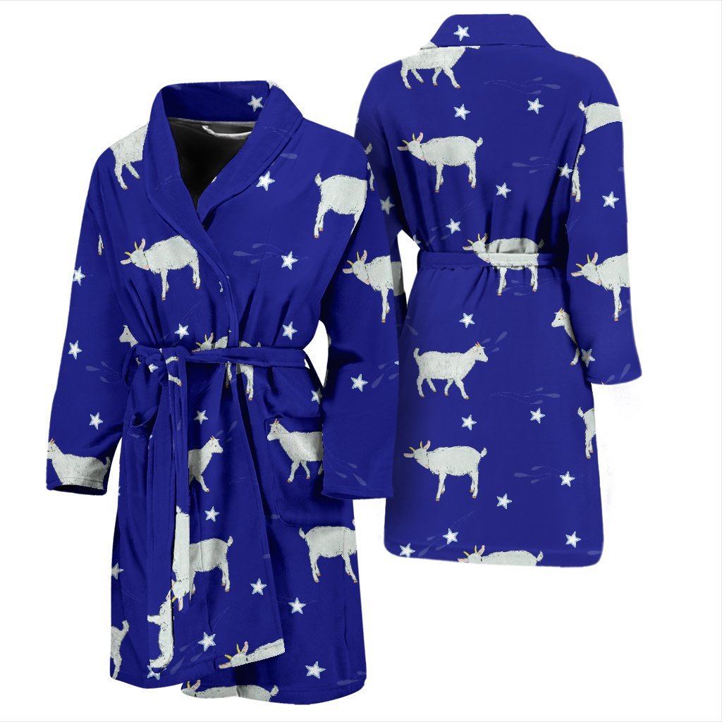 Goat Sheep Pattern Print Men Long Robe-grizzshop