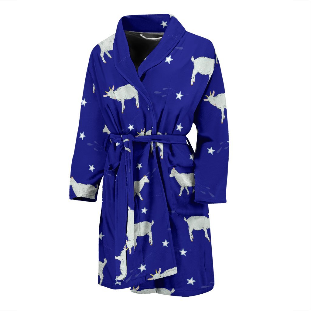 Goat Sheep Pattern Print Men Long Robe-grizzshop