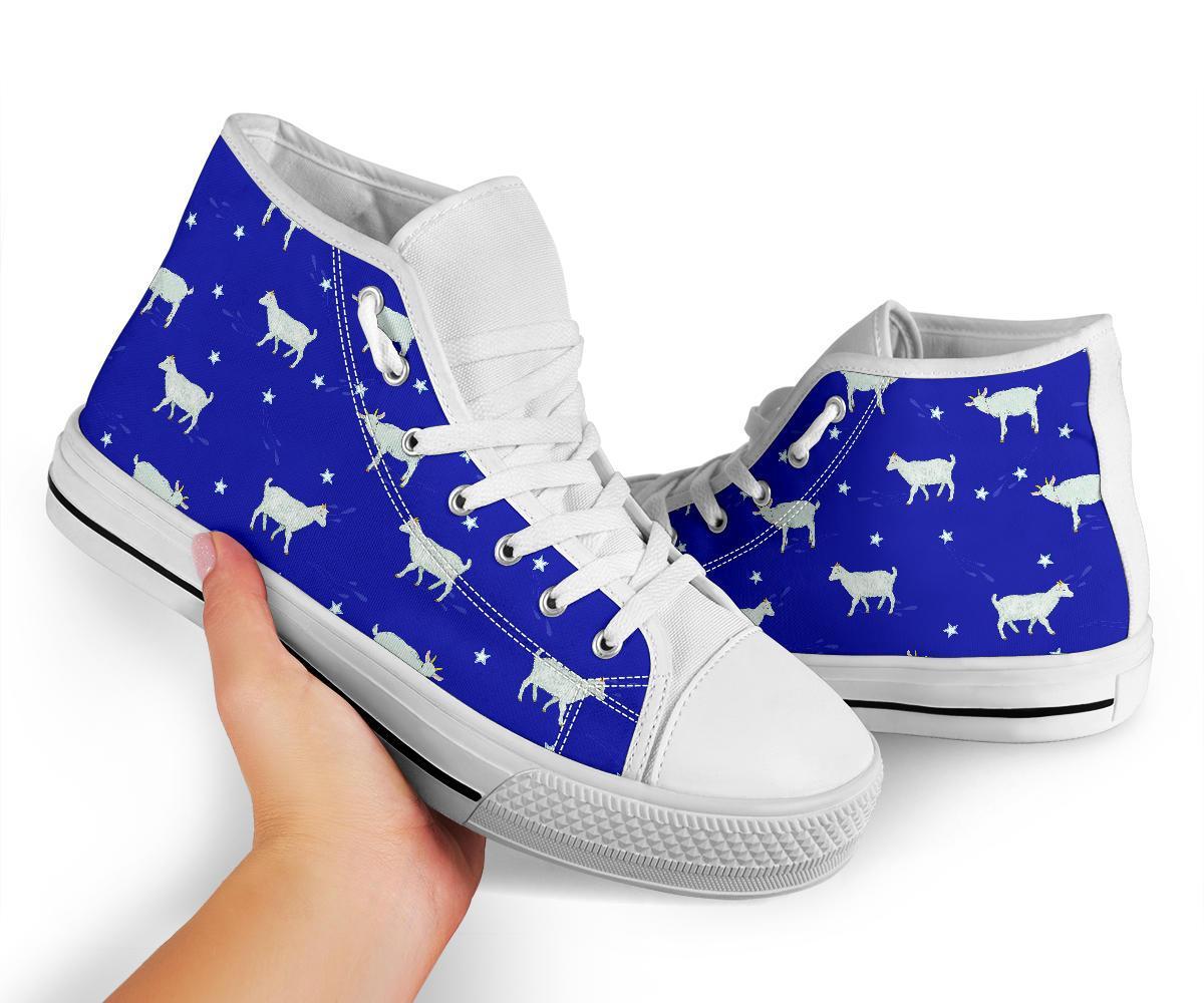 Goat Sheep Pattern Print Men Women's High Top Shoes-grizzshop