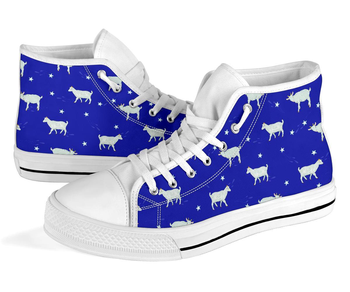 Goat Sheep Pattern Print Men Women's High Top Shoes-grizzshop