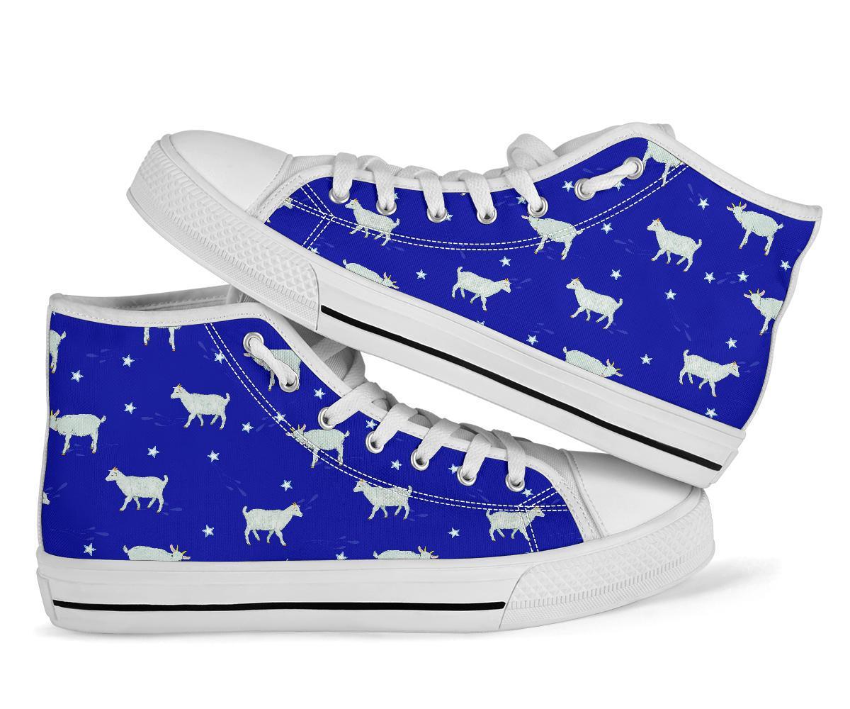 Goat Sheep Pattern Print Men Women's High Top Shoes-grizzshop