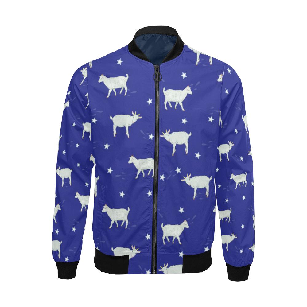 Goat Sheep Pattern Print Men's Bomber Jacket-grizzshop