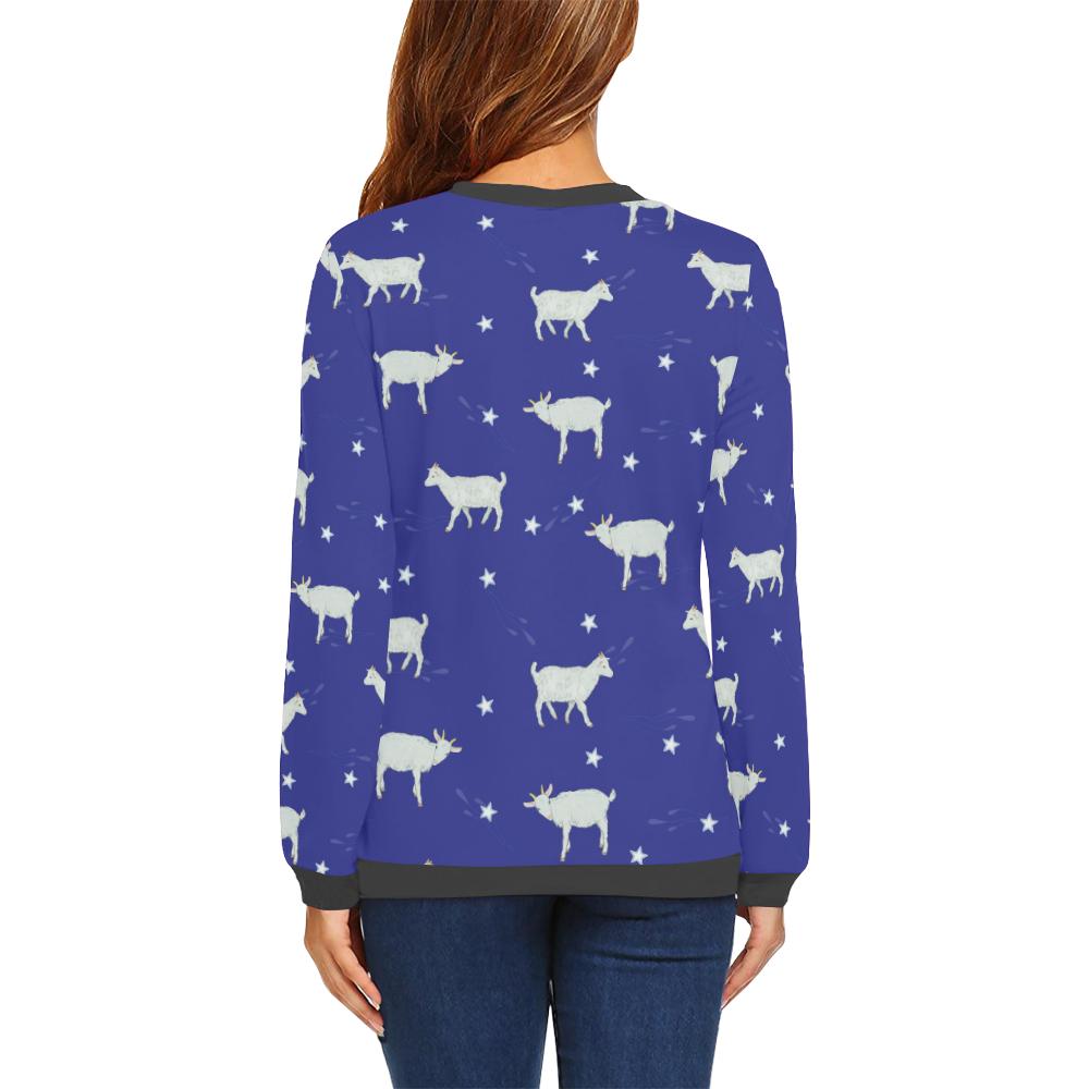 Goat Sheep Pattern Print Women's Sweatshirt-grizzshop