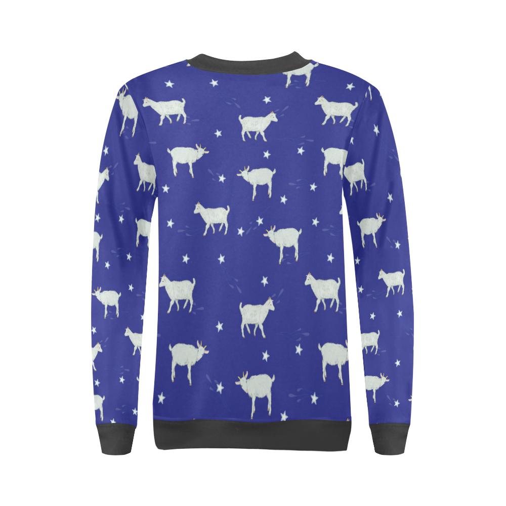 Goat Sheep Pattern Print Women's Sweatshirt-grizzshop