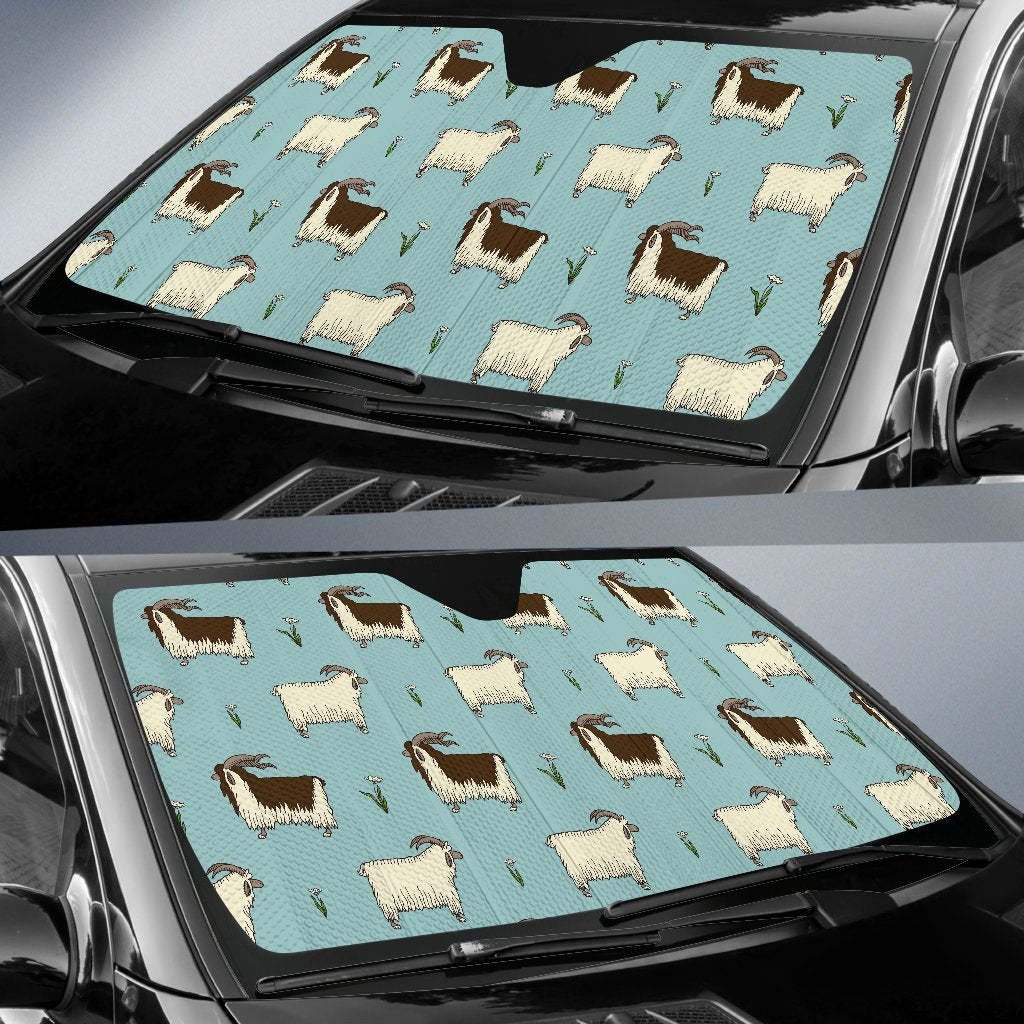 Goat Sheep Print Pattern Car Sun Shade-grizzshop