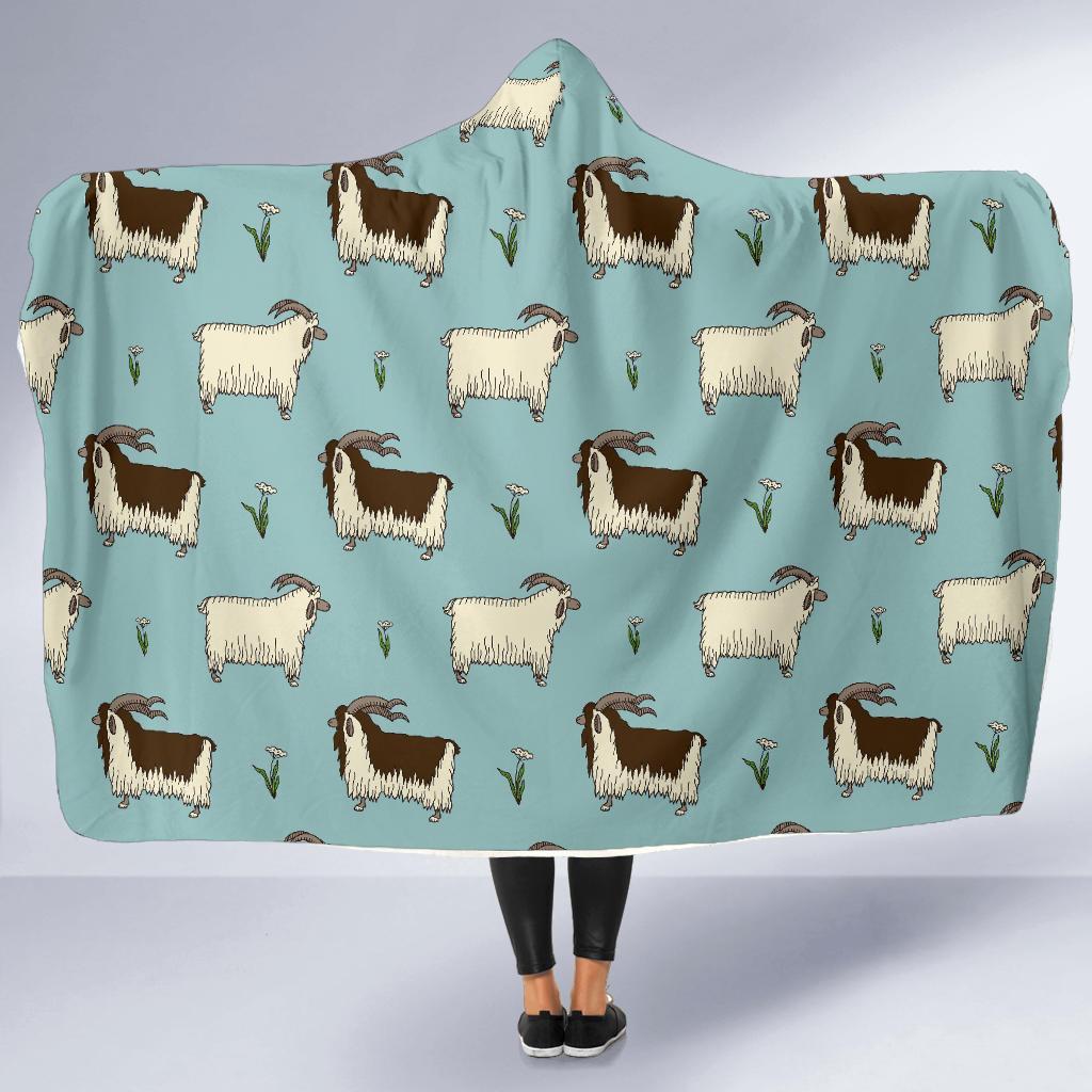 Goat Sheep Print Pattern Hooded Blanket-grizzshop