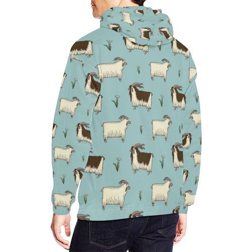 Goat Sheep Print Pattern Men Pullover Hoodie-grizzshop