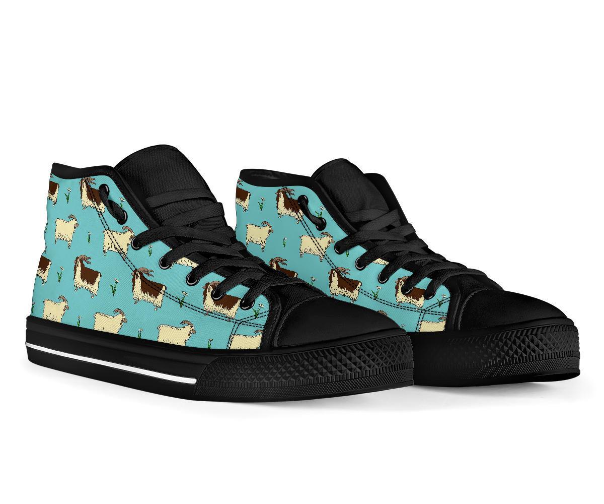 Goat Sheep Print Pattern Men Women's High Top Shoes-grizzshop