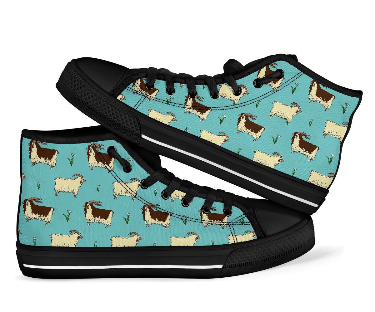 Goat Sheep Print Pattern Men Women's High Top Shoes-grizzshop