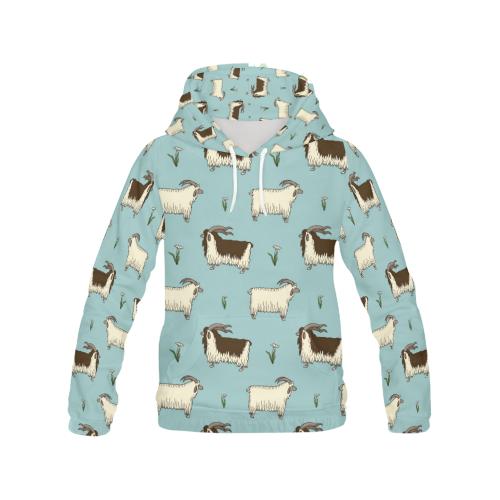 Goat Sheep Print Pattern Women Pullover Hoodie-grizzshop