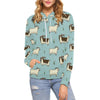 Goat Sheep Print Pattern Women Pullover Hoodie-grizzshop