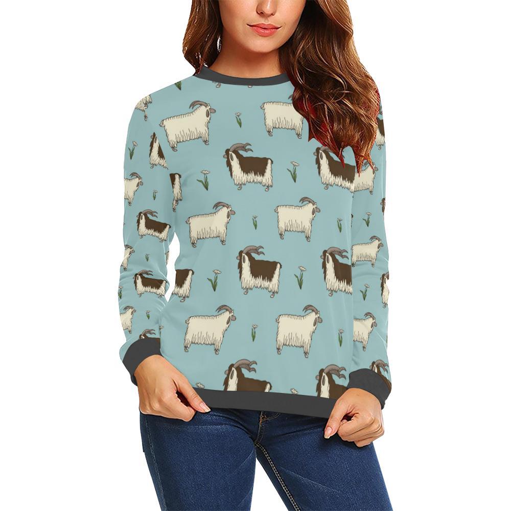 Goat Sheep Print Pattern Women's Sweatshirt-grizzshop