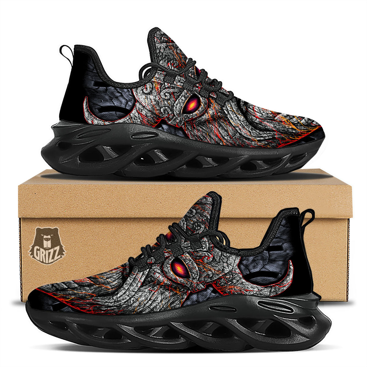 God Odin Ancient Viking Norse Print Black Running Shoes-grizzshop