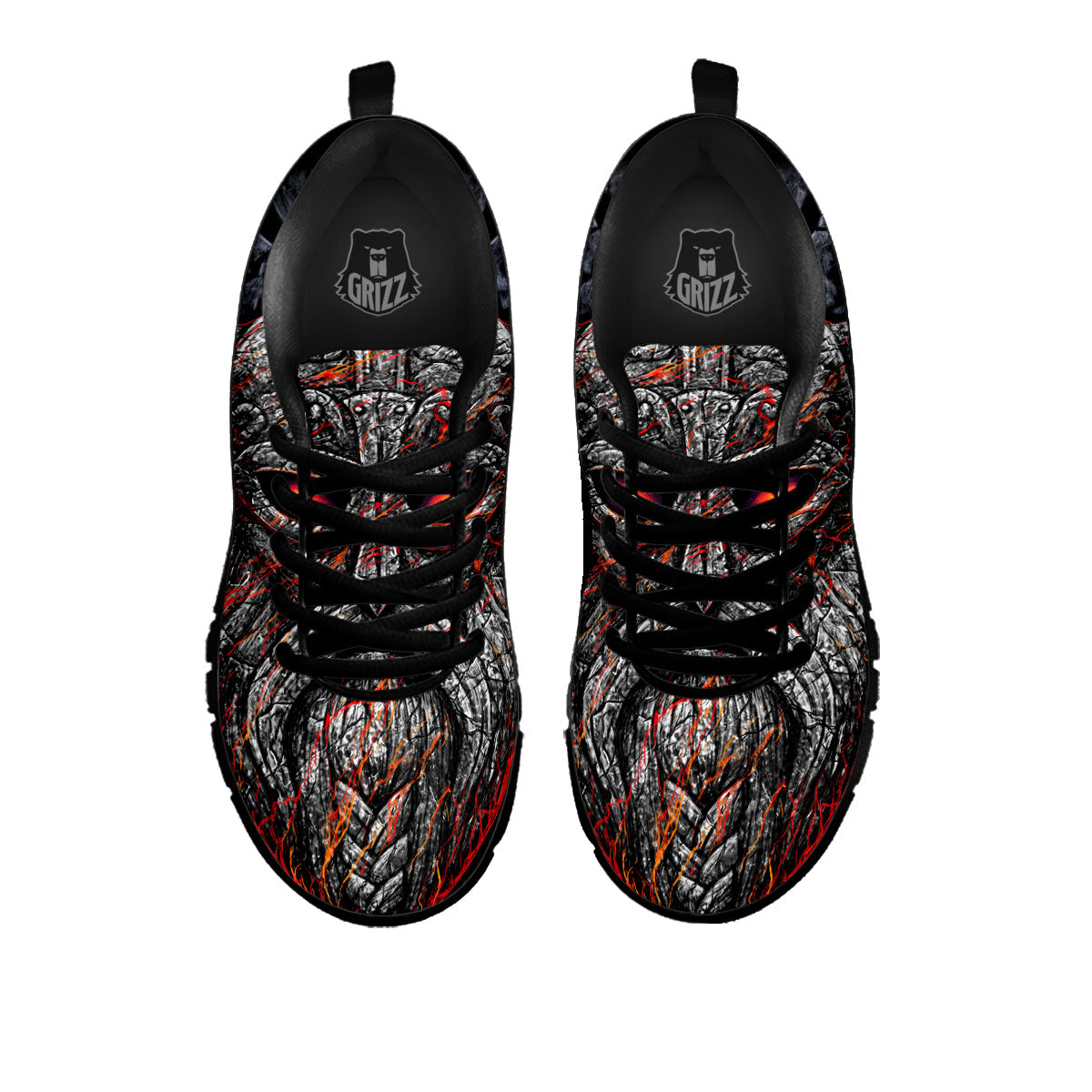 God Odin Ancient Viking Norse Print Black Sneaker-grizzshop