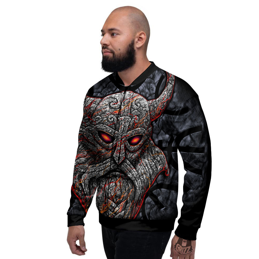 God Odin Ancient Viking Norse Print Men's Bomber Jacket-grizzshop