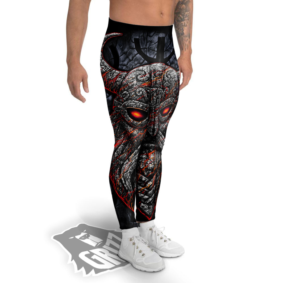 God Odin Ancient Viking Norse Print Men's Leggings-grizzshop