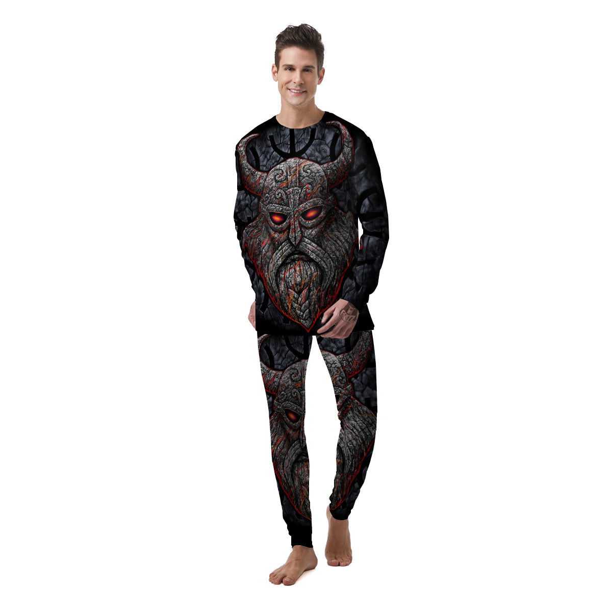 God Odin Ancient Viking Norse Print Men's Pajamas-grizzshop