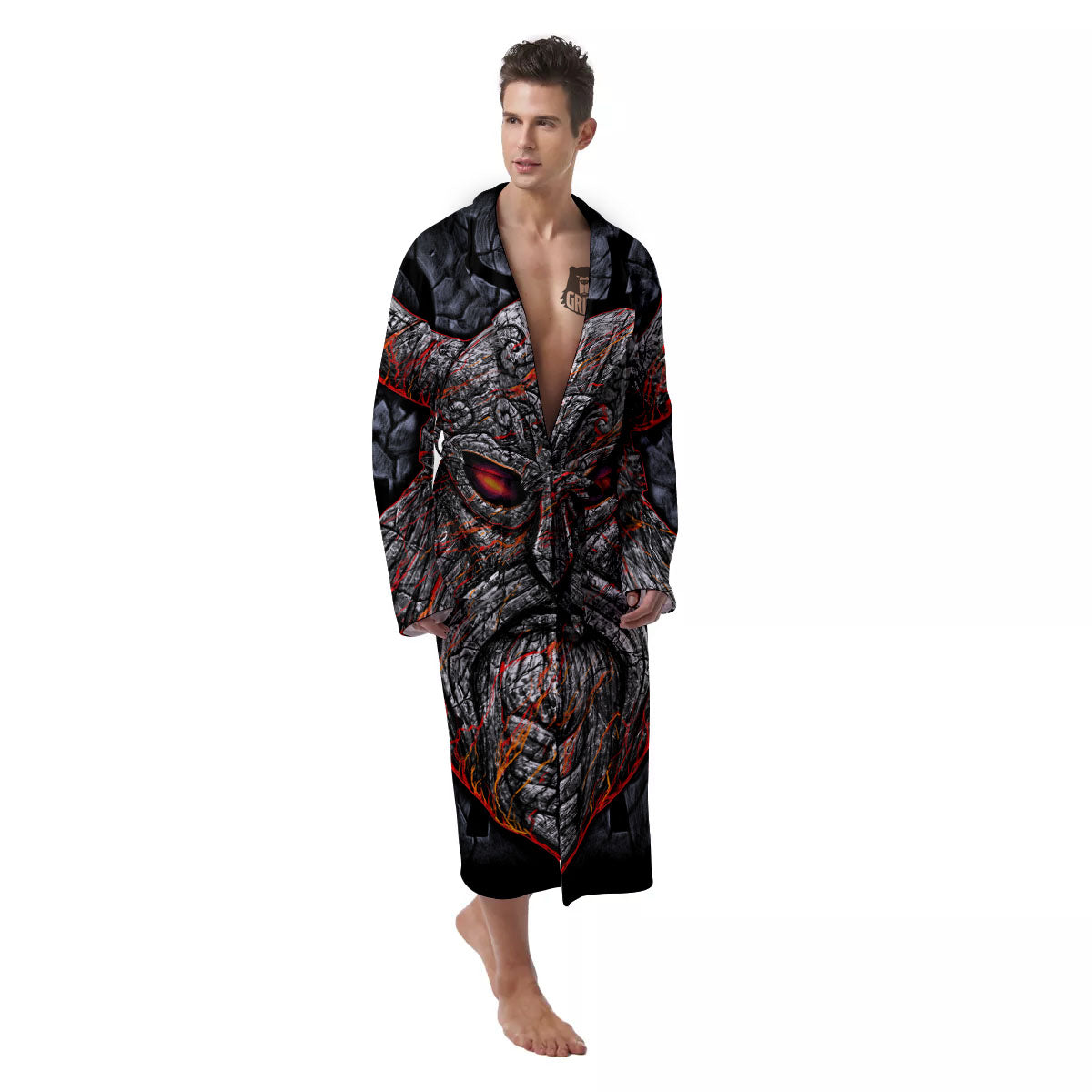 God Odin Ancient Viking Norse Print Men's Robe-grizzshop