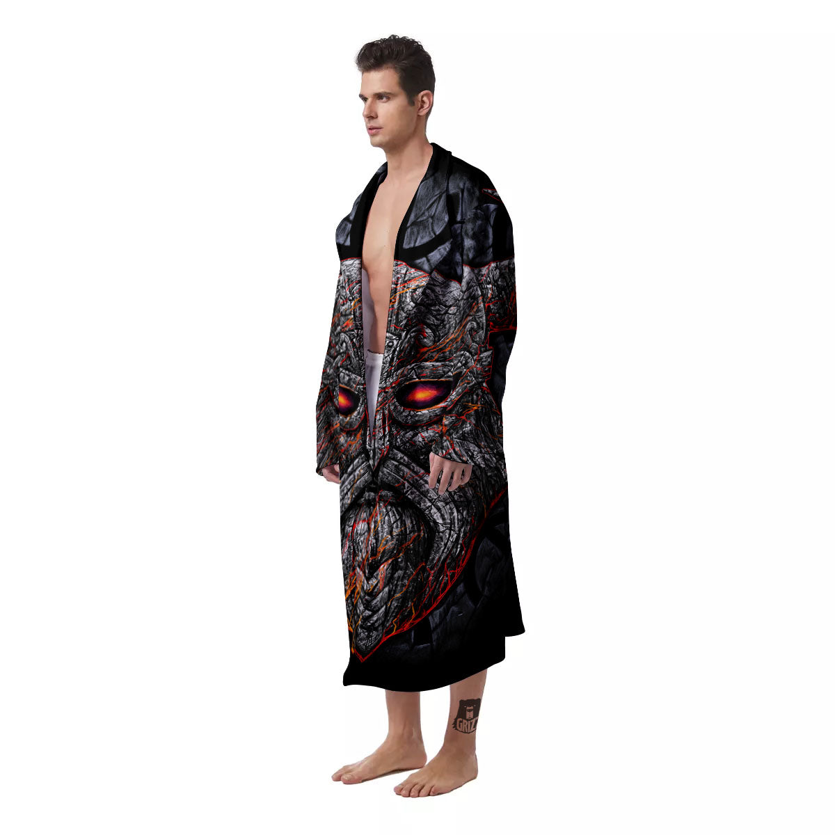 God Odin Ancient Viking Norse Print Men's Robe-grizzshop