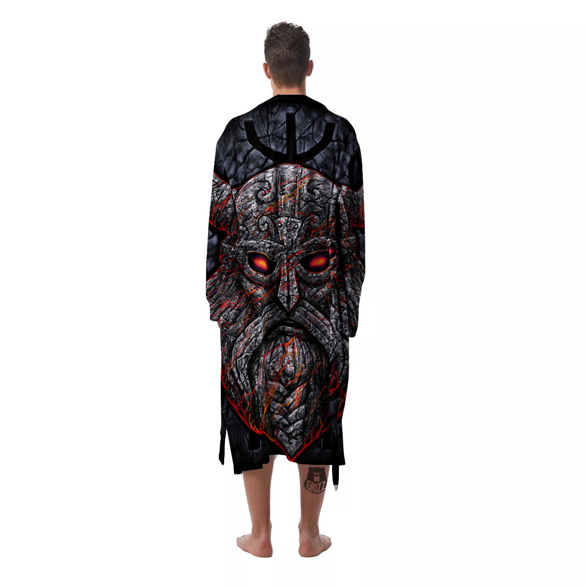 God Odin Ancient Viking Norse Print Men's Robe-grizzshop
