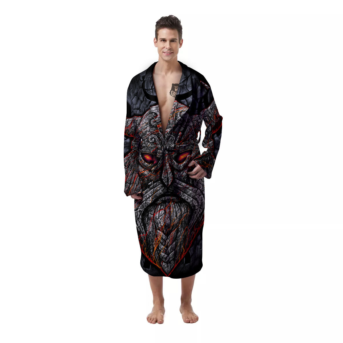 God Odin Ancient Viking Norse Print Men's Robe-grizzshop