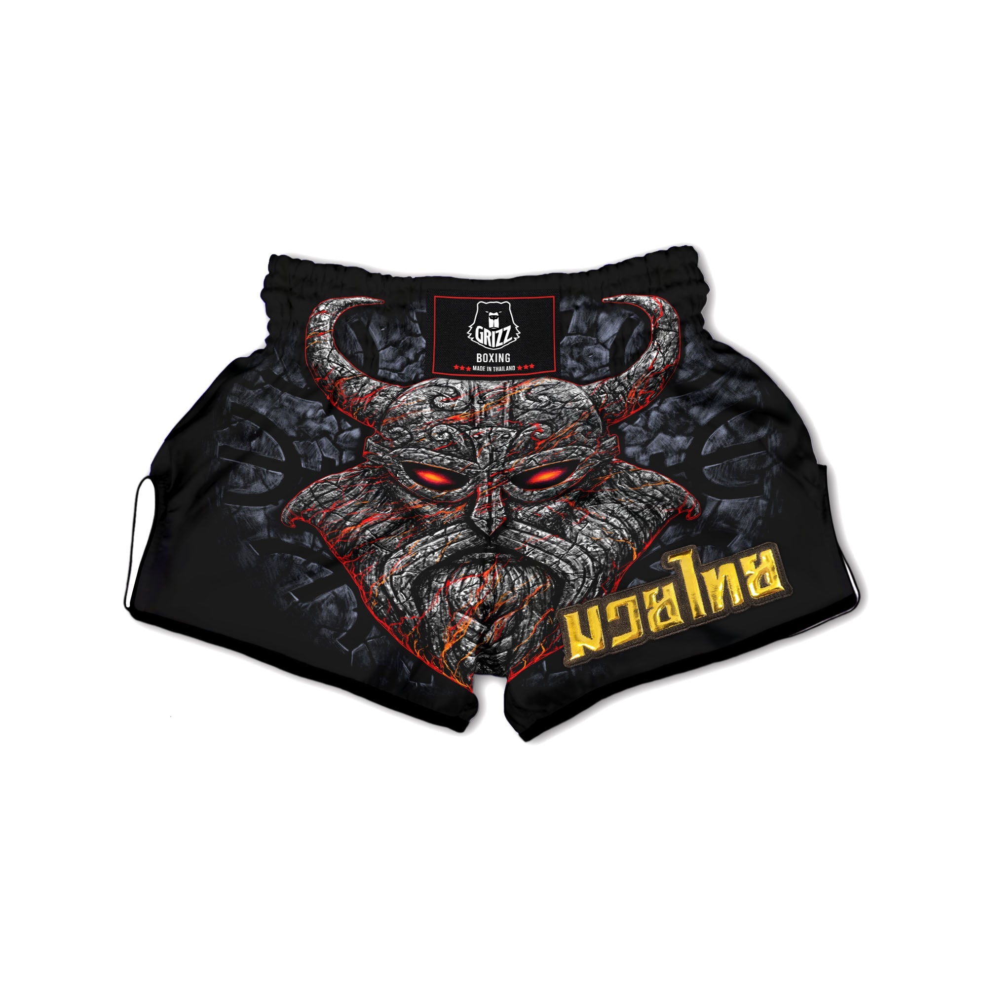 God Odin Ancient Viking Norse Print Muay Thai Boxing Shorts-grizzshop