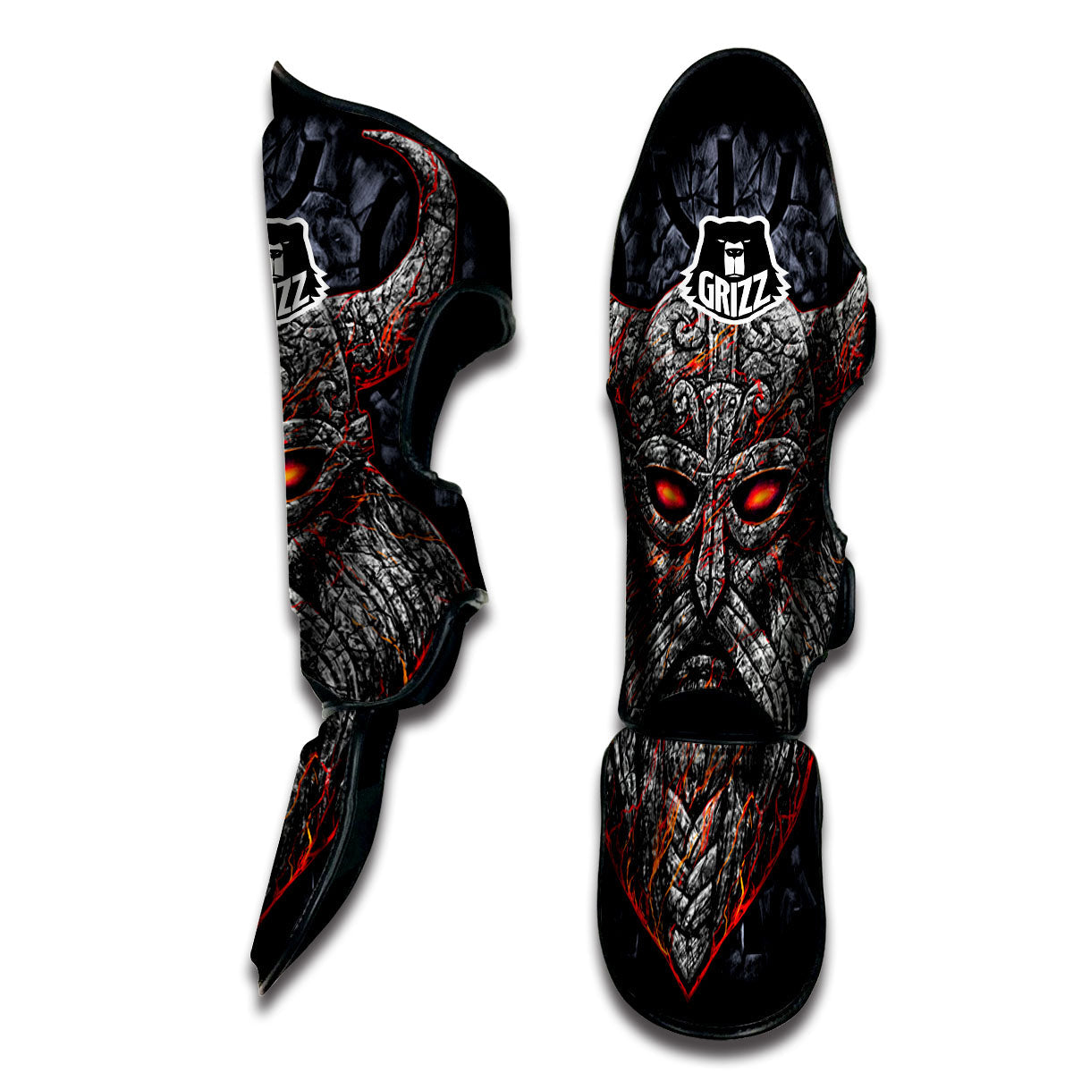 God Odin Ancient Viking Norse Print Muay Thai Shin Guards-grizzshop