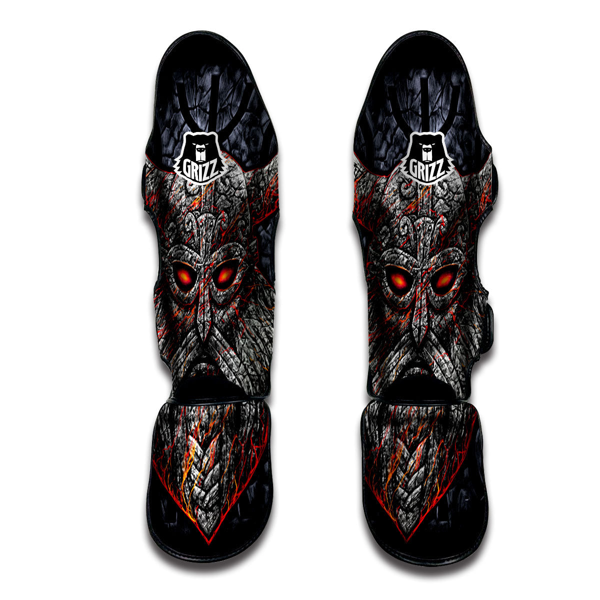 God Odin Ancient Viking Norse Print Muay Thai Shin Guards-grizzshop