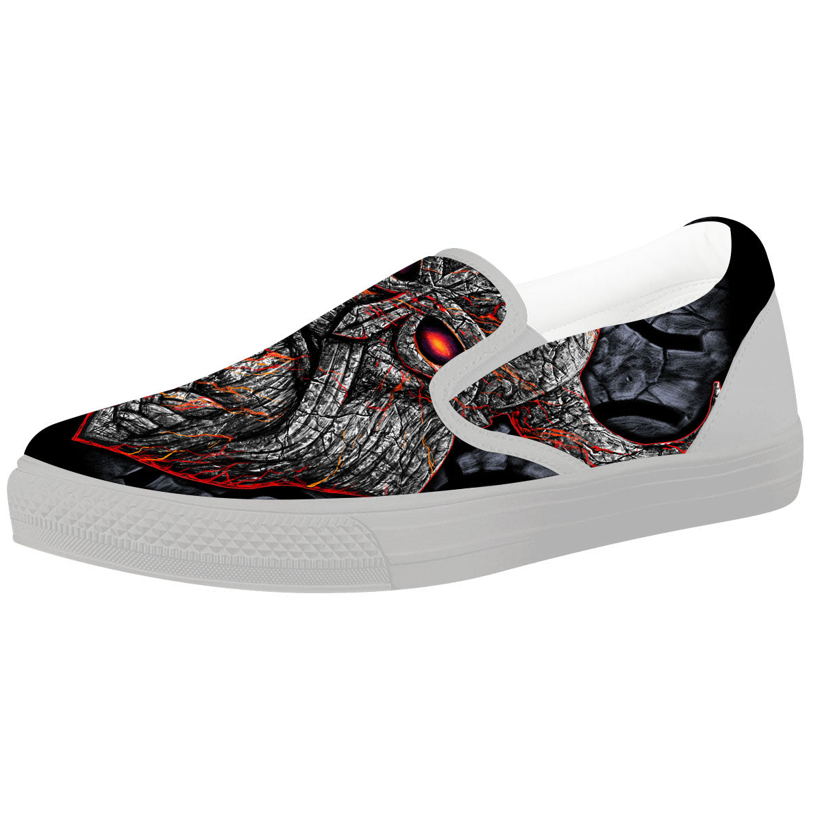 God Odin Ancient Viking Norse Print White Slip On Shoes-grizzshop