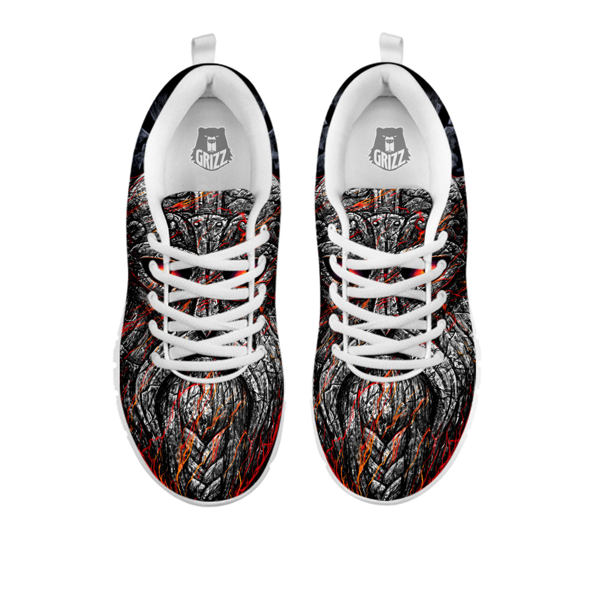 God Odin Ancient Viking Norse Print White Sneaker-grizzshop