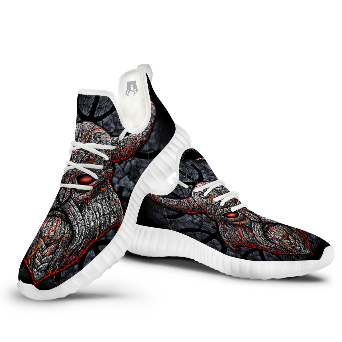 God Odin Ancient Viking Norse Print White Walking Shoes-grizzshop