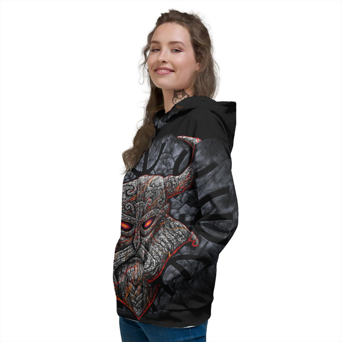 God Odin Ancient Viking Norse Print Women's Hoodie-grizzshop