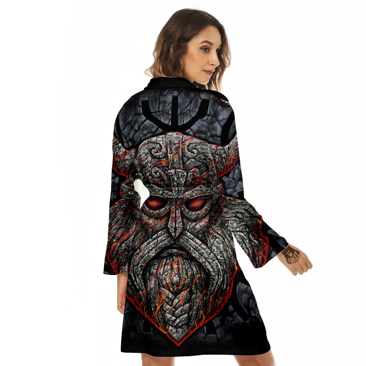 God Odin Ancient Viking Norse Print Women's Robe-grizzshop